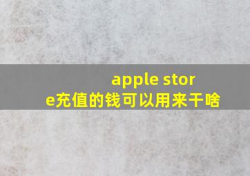 apple store充值的钱可以用来干啥